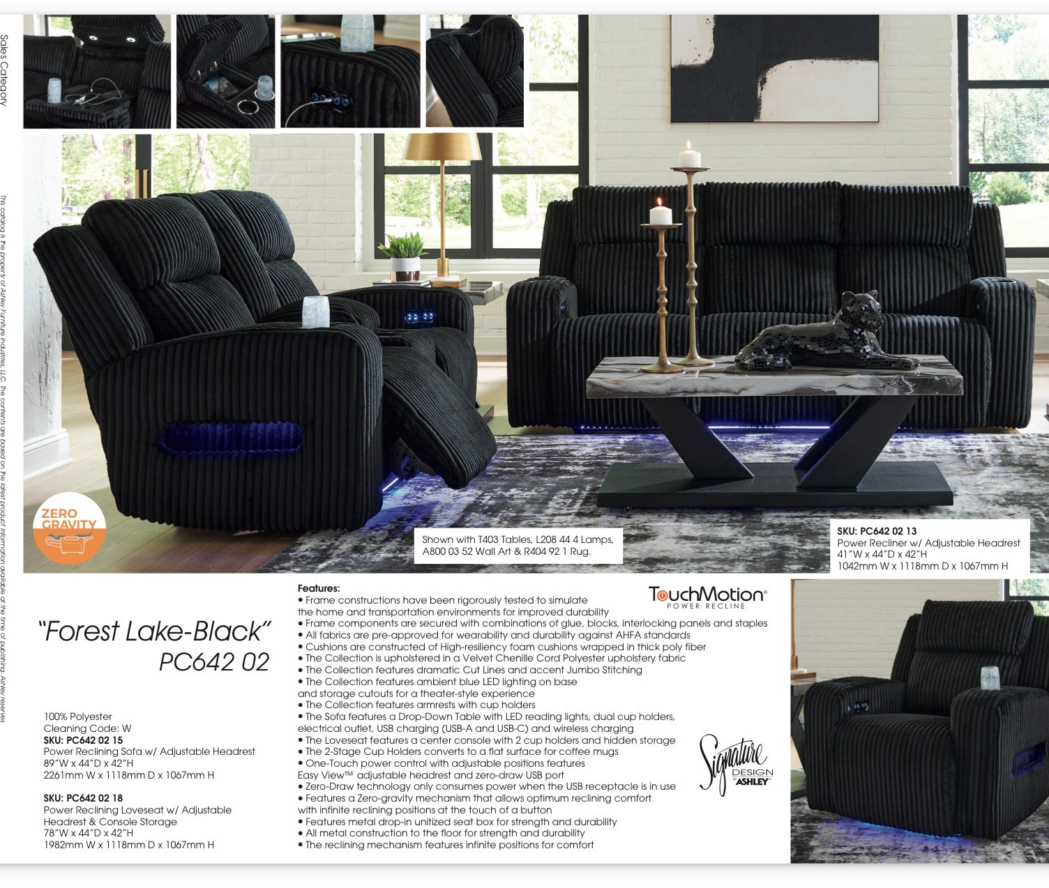 Forest Lake PWR REC Sofa with ADJ Headrest