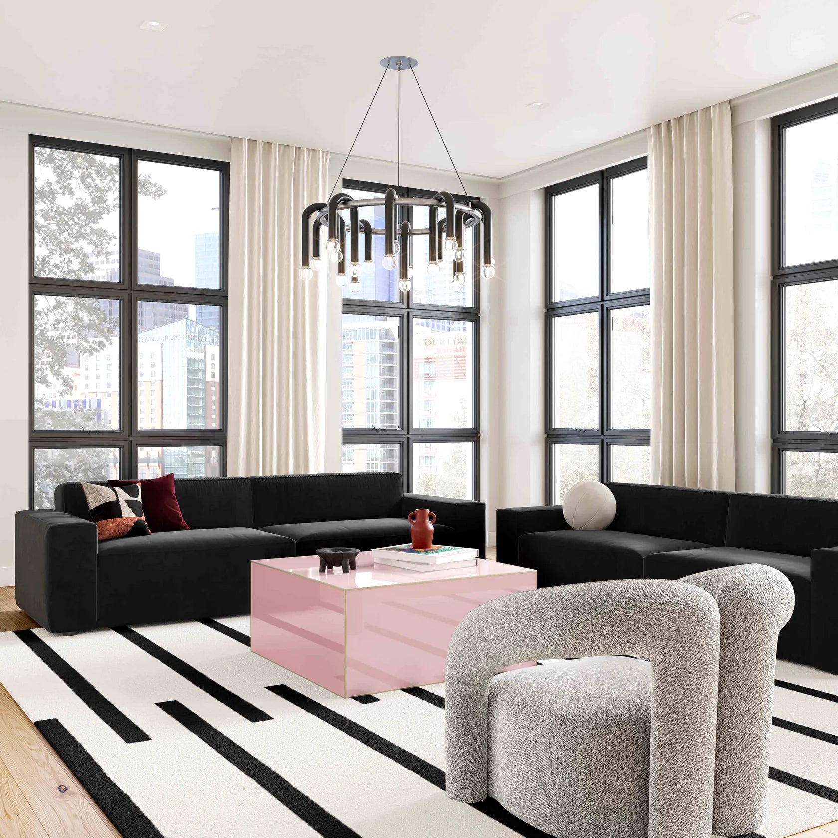 Havana 35" Glass Square Coffee Table