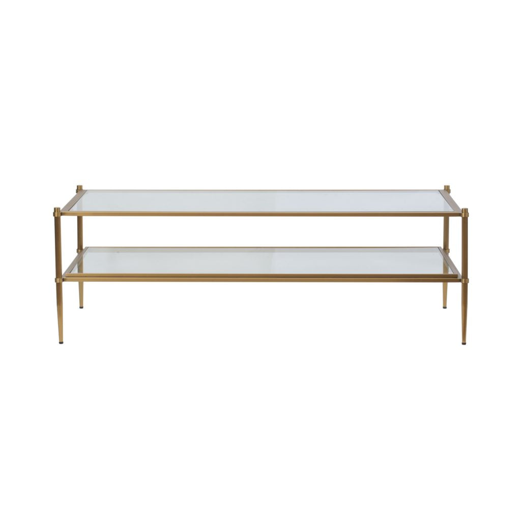brass glass table