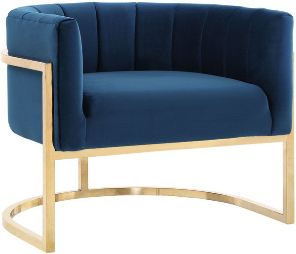 Magnolia Navy Chair with Gold Base
