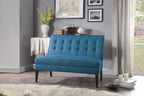 SETTEE LOVE SEAT, BROWN FABRIC