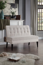 SETTEE LOVE SEAT, BROWN FABRIC