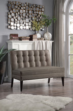 SETTEE LOVE SEAT, BROWN FABRIC