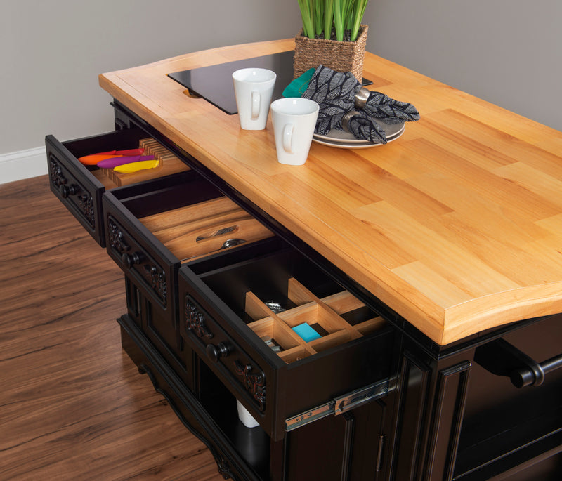 PENNFIELD BLACK KITCHEN ISLAND